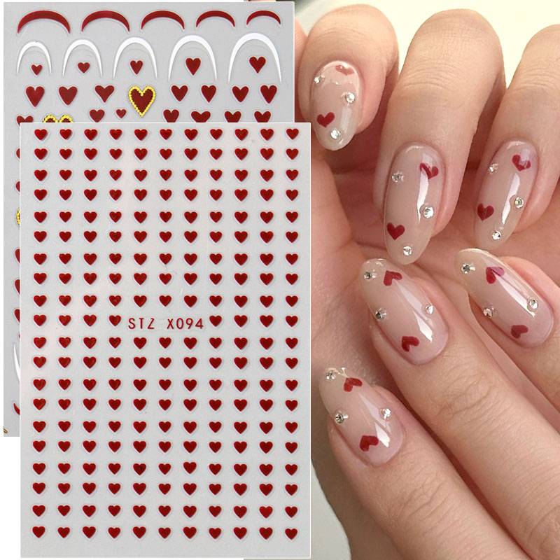 Nail Art Valentine - 2개 미니 하트 네일 아트 스티커