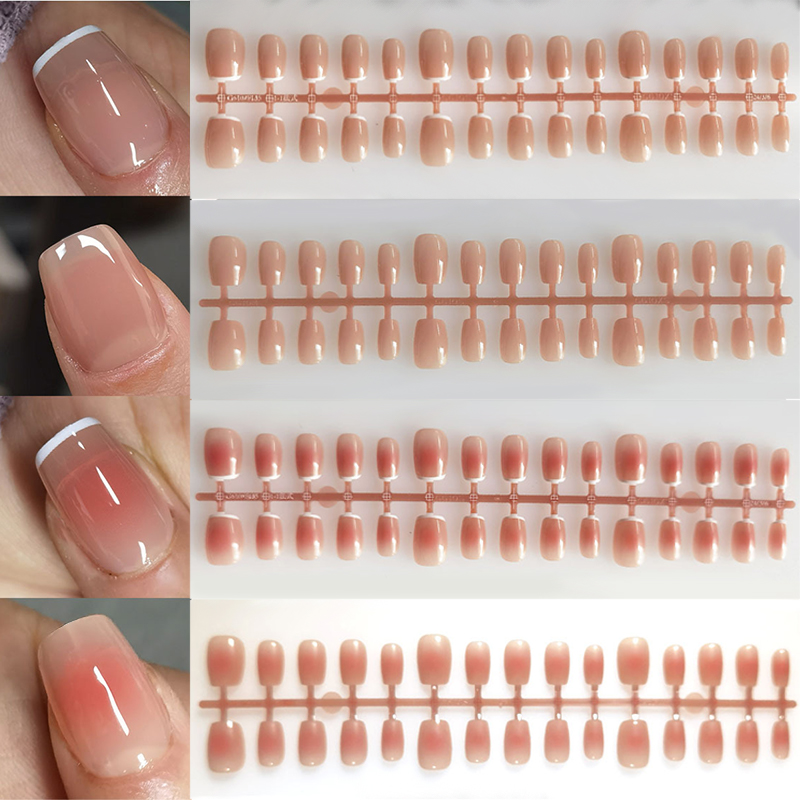Nail Art Xs - 그라디언트 가짜 손톱, 프렌치 블러시 누드