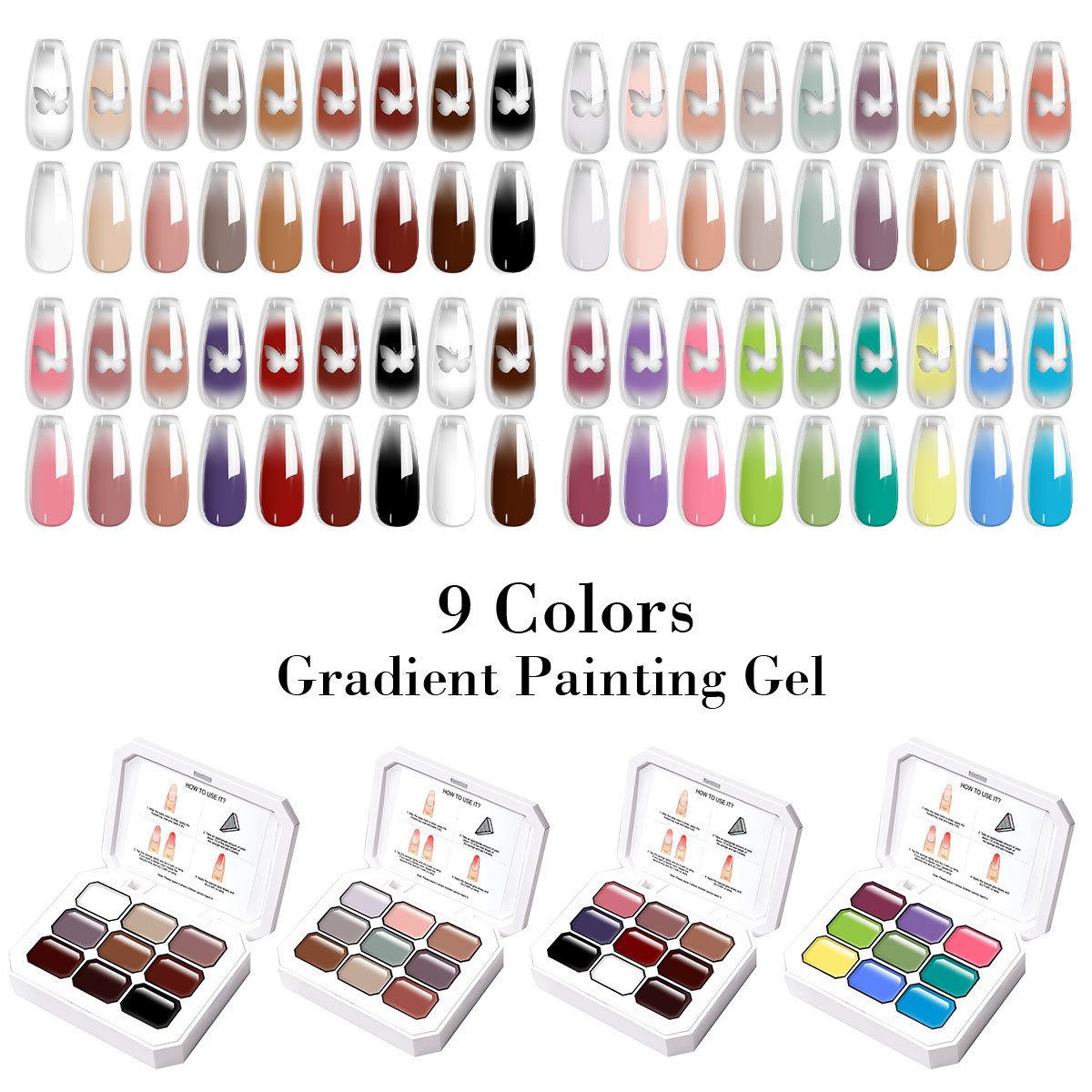 Gel Top Coat - 9-그리드 스탬프 & 트랜스퍼 젤 폴리쉬