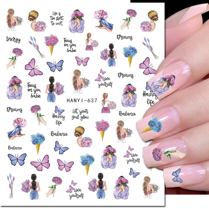 Nail Art Valentine - 3D 네일 아트 데칼, 발렌타인 소녀