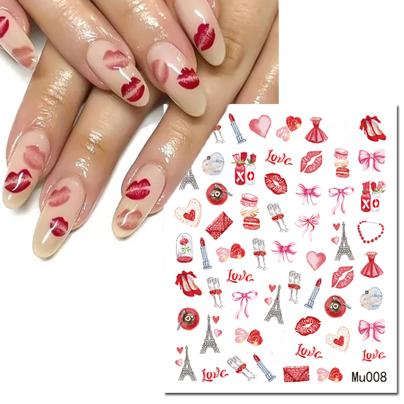 Nail Art Valentine - 3d 네일 아트 슬라이더 스티커 발렌타인