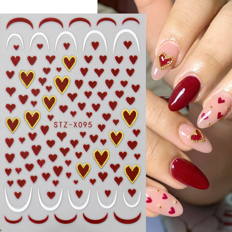 2개 미니 하트 네일 아트 스티커 데칼 귀여운 발렌타인 - Nail Art Valentine 리뷰 및 가격