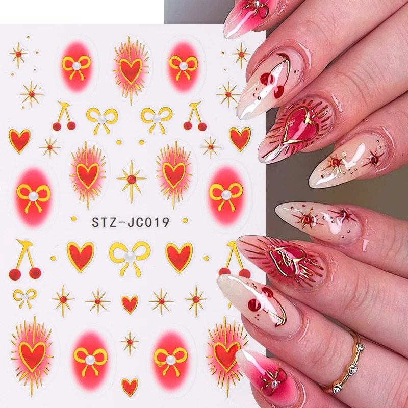 Y2K 브론징 하트 블러셔 스티커 네일 아트용 체리 보 - Nail Art Valentine 리뷰 및 가격