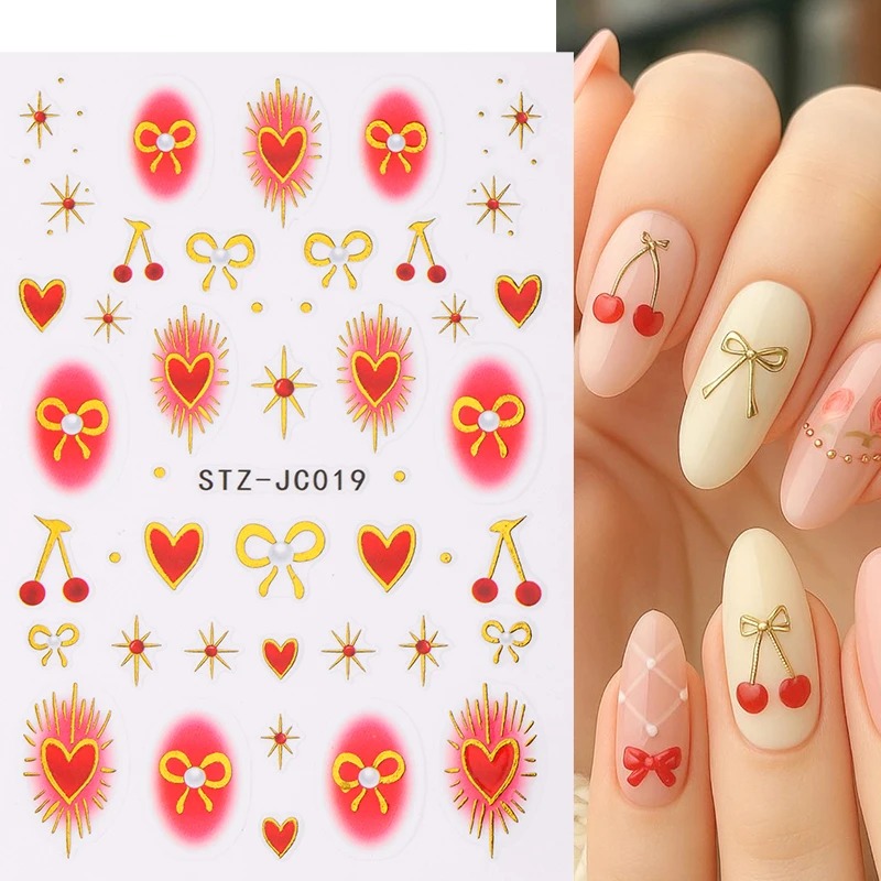 Y2K 브론징 하트 블러셔 스티커 네일 아트용 체리 보 - Nail Art Valentine 리뷰 및 가격