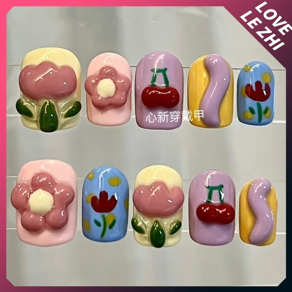 10Pcs Diy 창의력 재미 있은 매쉬 업 색상 짧은 - Nail Art Xs 리뷰 및 가격