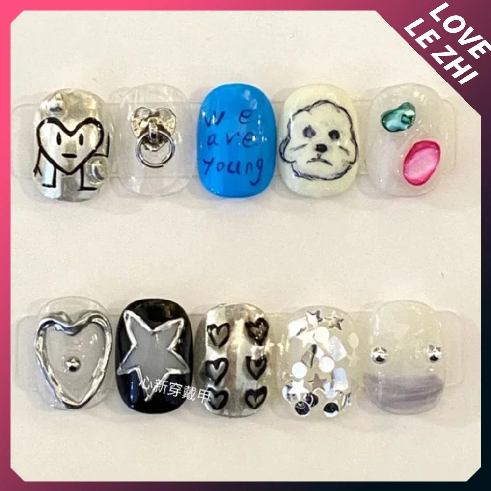 10Pcs Diy 창의력 재미 있은 매쉬 업 색상 짧은 - Nail Art Xs 리뷰 및 가격