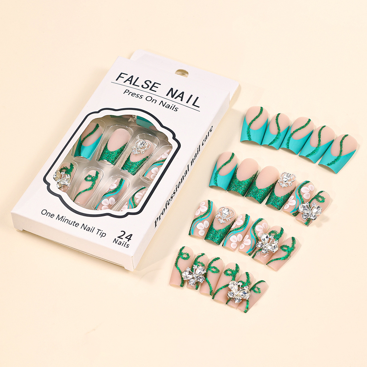 긴 관 프레스 손톱 발레리나 가짜 손톱 광택 접착제,  - Nail Art Design 리뷰 및 가격