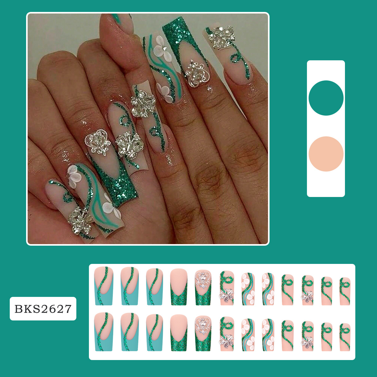 긴 관 프레스 손톱 발레리나 가짜 손톱 광택 접착제,  - Nail Art Design 리뷰 및 가격