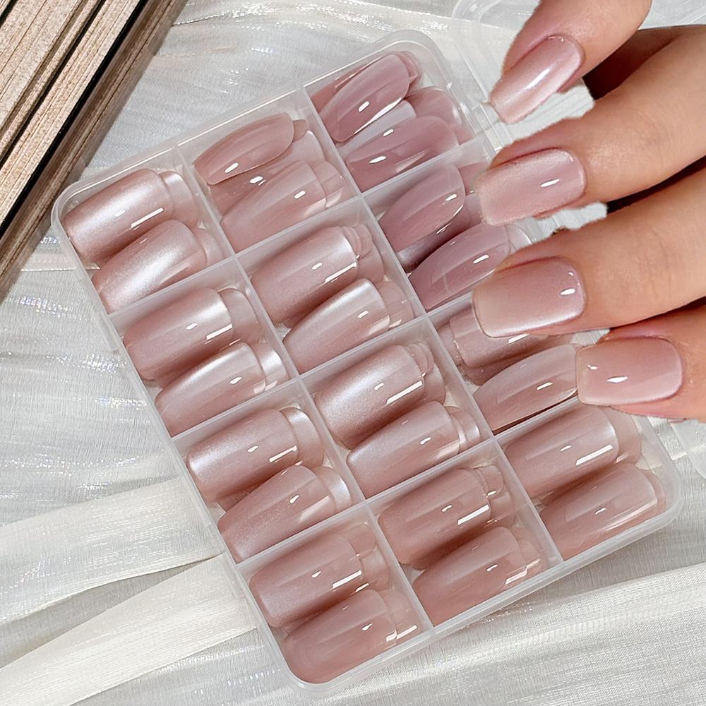 144개입 광택 누드 핑크 캣츠아이 네일 팁, 여성용  - Nail Art Xs 리뷰 및 가격