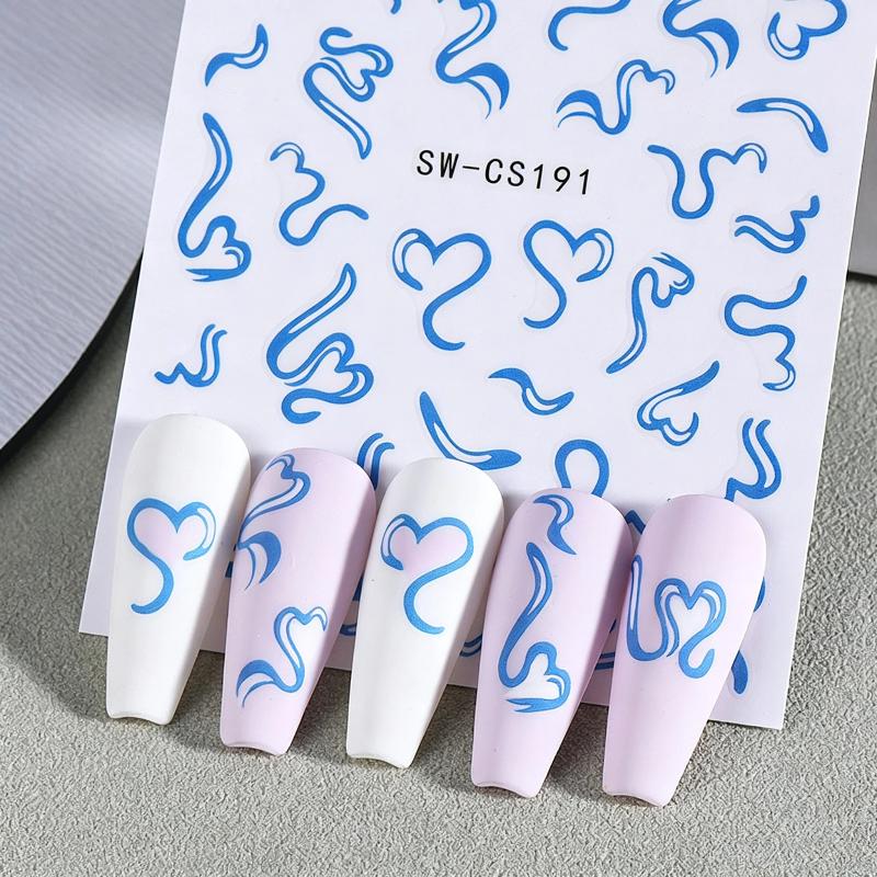 2장의 달콤한 네일 아트 스티커 발렌타인 데이 리본 하 - Nail Art Valentine 리뷰 및 가격