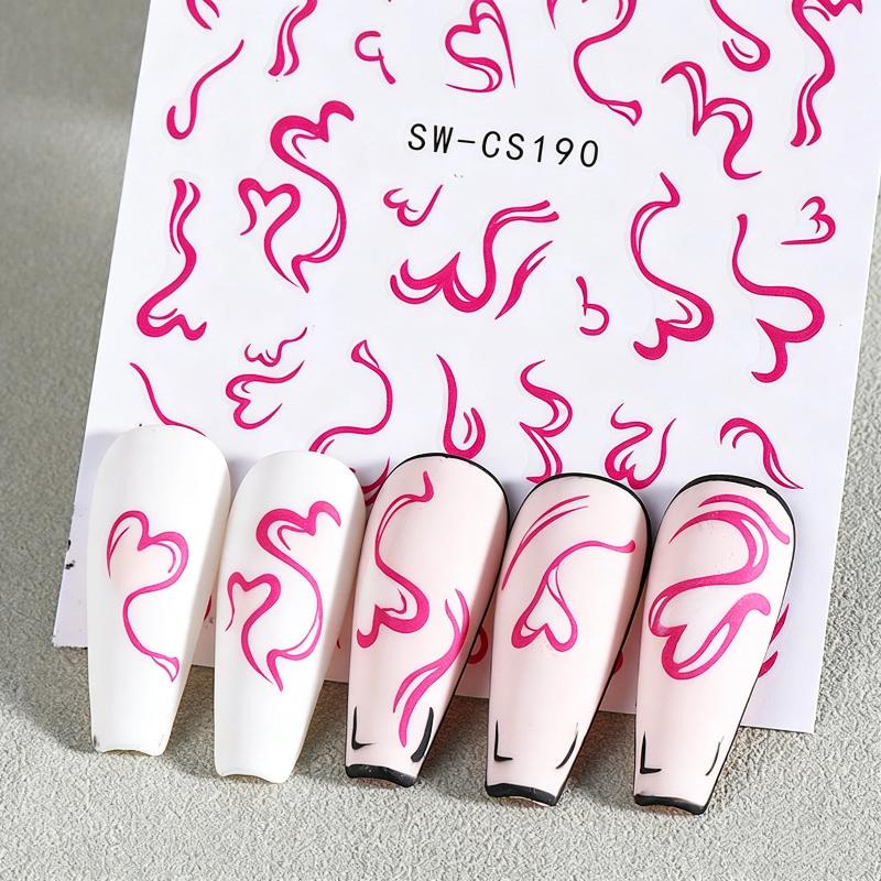 2장의 달콤한 네일 아트 스티커 발렌타인 데이 리본 하 - Nail Art Valentine 리뷰 및 가격