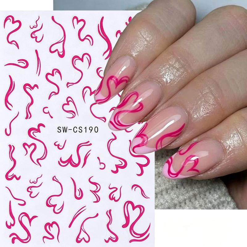2장의 달콤한 네일 아트 스티커 발렌타인 데이 리본 하 - Nail Art Valentine 리뷰 및 가격